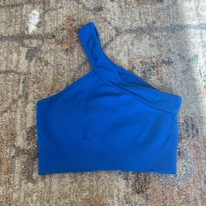 One-Shoulder Blue Women's Top